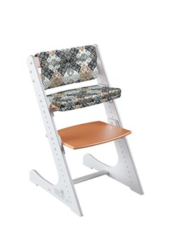Комплект растущий стул и подушки Конёк Горбунёк Комфорт  (Бело-оранжевый, Лабиринт) - фото 38385