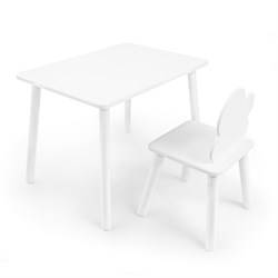 Детский комплект стол и стул «Облачко» Rolti Baby (белый/белый, массив березы/мдф) - фото 38495