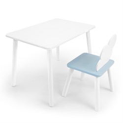 Детский комплект стол и стул «Облачко» Rolti Baby (белый/голубой, массив березы/мдф) - фото 38498