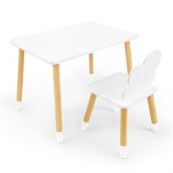 Детский комплект стол и стул «Облачко» Rolti Baby (белый/береза, массив березы/мдф) - фото 38509