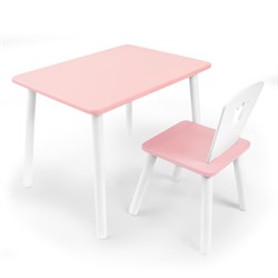 Детский комплект стол и стул «Корона» Rolti Baby (розовый/розовый, массив березы/мдф) - фото 38681