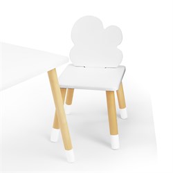Комплект детской мебели стол и два стула Облачко (Белый/Белый/Береза) - фото 38775