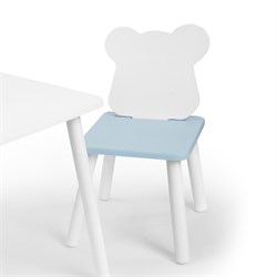 Детский стул Мишутка (Белый/Голубой/Белый) - фото 38786