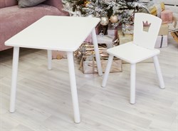 Комплект детской мебели стол и стул Корона (Белый/Белый/Белый) - фото 39065