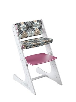 Комплект растущий стул и подушки Конёк Горбунёк Комфорт  (Бело-розовый, Лабиринт) - фото 39299