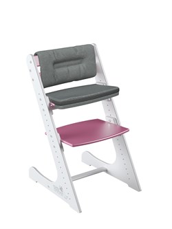 Комплект растущий стул и подушки Конёк Горбунёк Комфорт  (Бело-розовый, Графит) - фото 39303