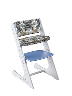 Комплект растущий стул и подушки Конёк Горбунёк Комфорт  (Бело-синий, Лабиринт) - фото 39311