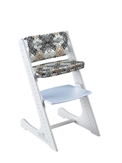 Комплект растущий стул и подушки Конёк Горбунёк Комфорт  (Бело-небесный, Лабиринт) - фото 39465