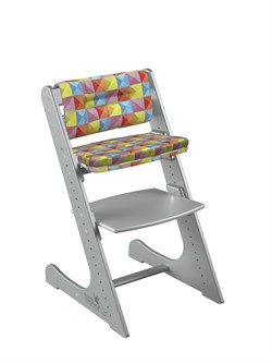 Комплект растущий стул и подушки Конёк Горбунёк Комфорт  (Серый металлик, Арлекино лето) - фото 39485