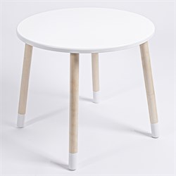 Детский стол круглый Rolti Baby (белый/береза, массив березы/мдф) - фото 39618
