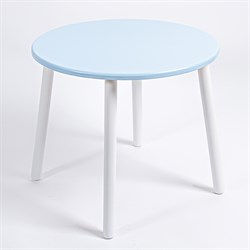 Детский стол круглый Rolti Baby (голубой/белый, массив березы/мдф) - фото 39638