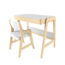 Комплект растущий стол и стул 38 попугаев «Kids» (Комбо белый) для роста 100-130 см, 3-10 лет - фото 39959