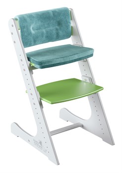 Комплект растущий стул и подушки Конёк Горбунёк Комфорт  (Бело-зеленый, Волна) - фото 40204