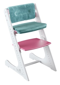 Комплект растущий стул и подушки Конёк Горбунёк Комфорт  (Бело-розовый, Волна) - фото 40216