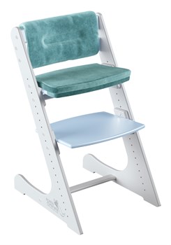 Комплект растущий стул и подушки Конёк Горбунёк Комфорт  (Бело-небесный, Волна) - фото 40308