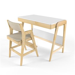 Комплект растущий стол и стул с чехлом 38 попугаев «Вуди» (Белый, Береза, Беж) - фото 40512