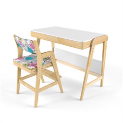 Комплект растущий стол и стул с чехлом 38 попугаев «Вуди» (Белый, Береза, Мечта) - фото 40518