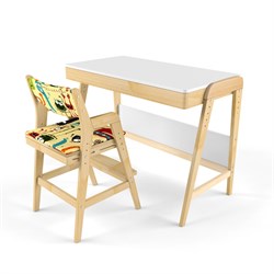 Комплект растущий стол и стул с чехлом 38 попугаев «Вуди» (Белый, Без покрытия, Монстры) - фото 40541