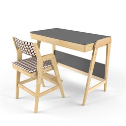Комплект растущий стол и стул с чехлом 38 попугаев «Вуди» (Серый, Без покрытия, Клетка) - фото 40658