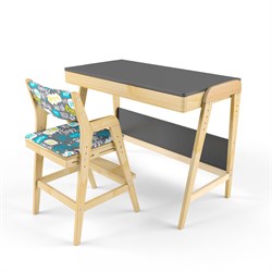 Комплект растущий стол и стул с чехлом 38 попугаев «Вуди» (Серый, Без покрытия, Салют) - фото 40676