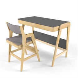 Комплект растущий стол и стул с чехлом 38 попугаев «Вуди» (Серый, Без покрытия, Серый) - фото 40681