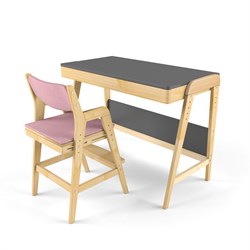 Комплект растущий стол и стул с чехлом 38 попугаев «Вуди» (Серый, Береза, Розовый) - фото 40694