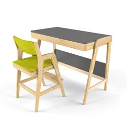 Комплект растущий стол и стул с чехлом 38 попугаев «Вуди» (Серый, Без покрытия, Грин) - фото 40719