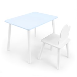 Детский комплект стол и стул «Облачко» Rolti Baby  (голубая столешница/белое сиденье/белые ножки) - фото 40812