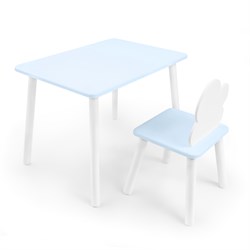 Детский комплект стол и стул «Облачко» Rolti Baby  (голубая столешница/голубое сиденье/белые ножки) - фото 40817