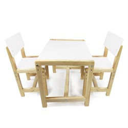 Детский растущий комплект стол и два стула  Я САМ "Лофт" (Белый, Сосна) - фото 40823