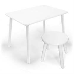 Детский комплект стол и табурет круглый Rolti Baby (белая столешница/белое сиденье/белые ножки) - фото 40860