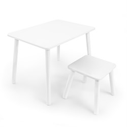 Детский комплект стол и табурет Rolti Baby (белая столешница/белое сиденье/белые ножки) - фото 40882