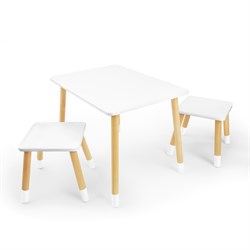 Детский комплект стол и два табурета Rolti Baby (белая столешница/белое сиденье/береза ножки) - фото 40886