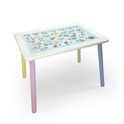 Детский стол с накладкой Алфавит (Белый/Цветной) - фото 40947