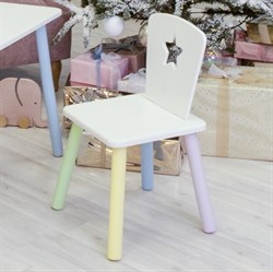 Детский стул Звездочка (Белый/Белый/Цветной) - фото 42104