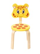 Детский стульчик Polli Tolli Мордочка Жирафик (Цвет сиденья и спинки стула:Желтый, Цвет каркаса:Береза)