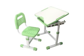 Комплект парта и стул трансформеры Fundesk Sole (Цвет столешницы:Зеленый, Цвет ножек стола:Белый)