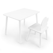 Детский комплект стол и стул «Облачко» Rolti Baby (белый/белый, массив березы/мдф)