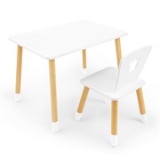 Детский комплект стол и стул «Корона» Rolti Baby (белый/береза, массив березы/мдф)
