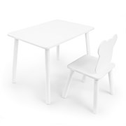 Детский комплект стол и стул «Мишка» Rolti Baby (белый/белый, массив березы/мдф)