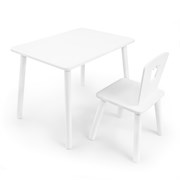 Детский комплект стол и стул «Корона» Rolti Baby (белый/белый, массив березы/мдф)