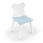 Детский стул Rolti Baby «Мишка» (белый/голубой/белый, массив березы/мдф)