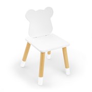 Детский стул Rolti Baby «Мишка» (белый/белый/береза, массив березы/мдф)