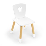 Детский стул Rolti Baby «Корона» (белый/белый/береза, массив березы/мдф)