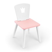 Детский стул Rolti Baby «Корона» (белый/розовый/белый, массив березы/мдф)
