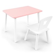 Детский комплект стол и стул «Корона» Rolti Baby (розовый/белый, массив березы/мдф)