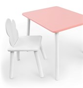 Комплект детской мебели стол и стул Облачко (Розывый/Белый/Белый)