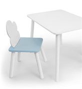 Комплект детской мебели стол и стул Облачко (Белый/Голубой/Белый)