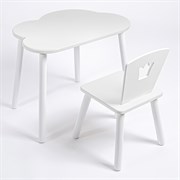 Комплект детский стол ОБЛАЧКО и стул КОРОНА ROLTI Baby (белая столешница/белое сиденье/белые ножки)