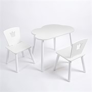 Комплект детский стол ОБЛАЧКО и два стула КОРОНА ROLTI Baby (белая столешница/белое сиденье/белые ножки)